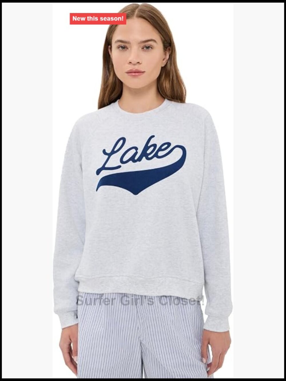 Lightweight Stretch Fleece Raglan Sweatshirt with Letter Print